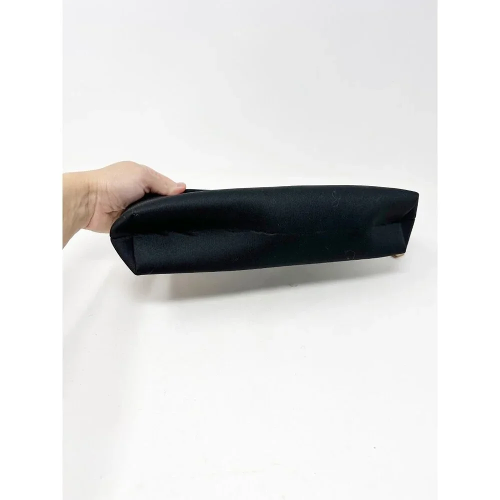 Skims Neoprene Large Zipper Pouch Water Resistant‎ Makeup Bag Clutch Black
